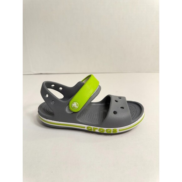 Crocs All Terrain Grey/Green Sandals-US 13 Kids - Picture 1 of 5